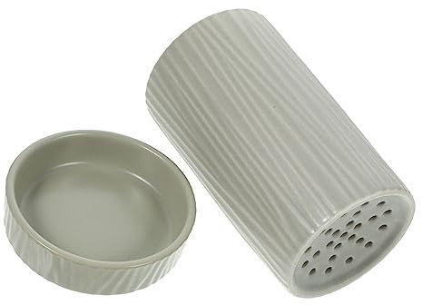 Mikinona Tarro Para Utensilios De Cocina Cerámico Desmontable Gris, Porta Cubiertos De Tamaño Medio, Almacenamiento Compacto Para Palillos y Cubertería, Adecuado Para Uso Doméstico Cocina