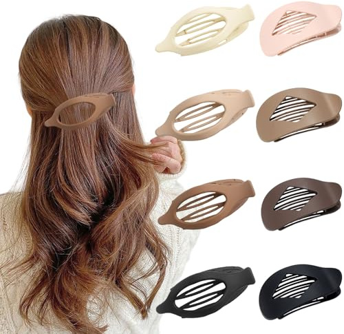 ElevaPulse 8 Stück Haarspangen Damen, Haarspangen Flach mit Starker Halt, Große Haarklammer Entenschnabel Clips für Dünnes und Dickes Haar, Anti-Rutsch Innenzähne, Fahren und Alltagsgebrauch