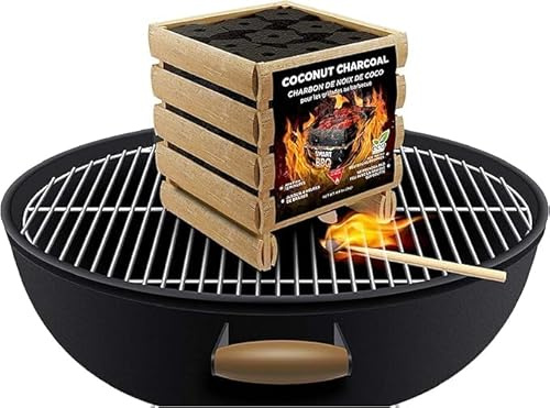 Eco-Smart BBQ Coconut Charcoal Briquettes Kit, Quick Light, 5-Hour Burn Time