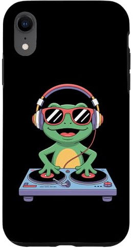 Rana DJ Divertido Tocadiscos Audífonos Carcasa para iPhone XR