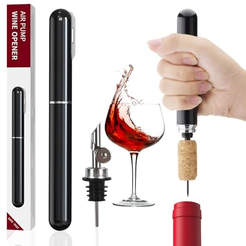 FBBULES Korkenzieher Wein Set, Manueller Korkenziehers, Automatischer Flaschenausgießer, Ausgiesser öl aus Edelstahl für Alkohol, Zubehör für Weintrinker
