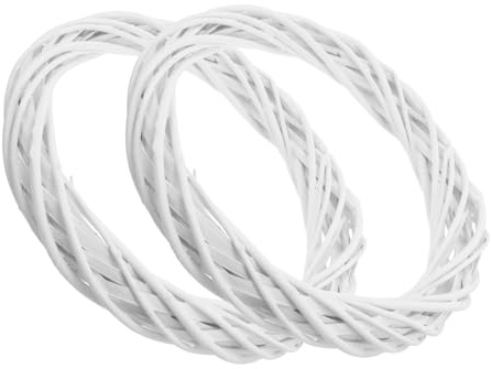 UTHCLO 2pcs Unfinished Wooden Wreath Rings for Crafting and Decorating Natural Stable Wood Material Lightweight and Compact Flower Wreath Wall Decor for Front Door Window Cabinet Weddings