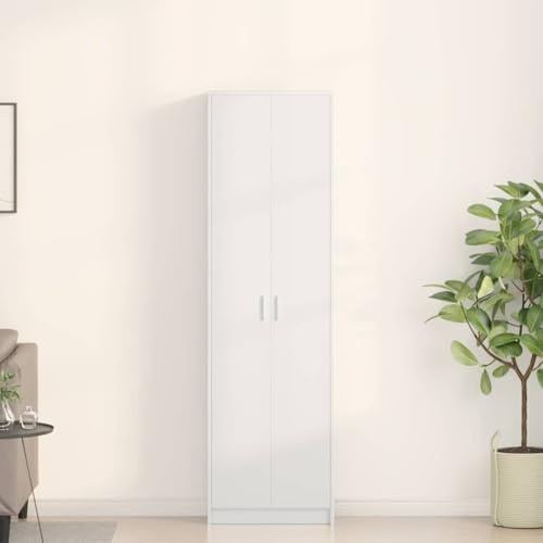 Frdhee Schränke Wohnzimmer Schrank,Kleiderschrank mit Regal Weiß 55 x 25 x 189 cm Holzwerkstoff,Allzweckschrank für Wohnzimmer Büro Gartenhäuser