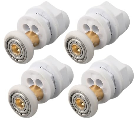 UZAMIRLEX Shower Door Rollers, Shower Door Rollers For Glass Doors 15-17mm Hole 19-29mm Wheel Pack Of 4 White(29mm)