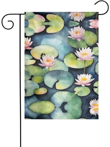 Banderas de jardín de doble cara con estampado de lirio negro, 12 x 18 pulgadas, aniversario, boda, vacaciones, patio, decoración exterior