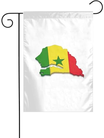 Drapeau du Sénégal imprimé carte de vacances décoration extérieure drapeau de Noël résistant à la décoloration hiver pelouse porche patio décoration extérieure