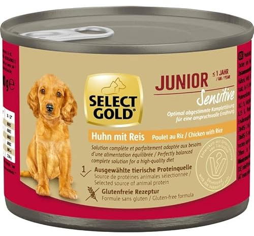Select Gold Sensitive Junior Huhn, Reis 6x200g