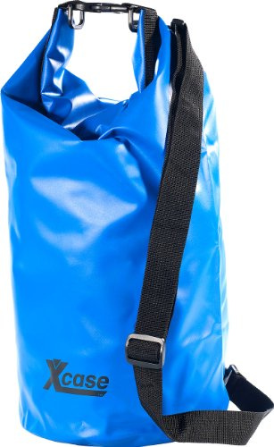 Xcase Wasserfester Beutel: Wasserdichter Packsack 16 Liter, blau (Wasserfester Sack, wasserdichte Packsack-Rucksäcke, Angel)