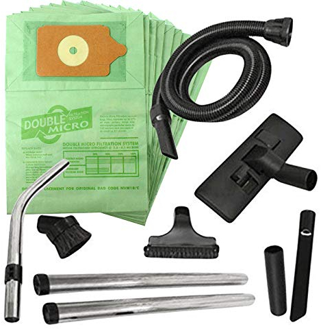 Spares2go Complete Wet & Dry 1.8m Hoover Hose, Rods, Floor & Mini Tool Kit for Numatic Henry Hetty etc Vacuum Cleaners (+ 10 Bags)