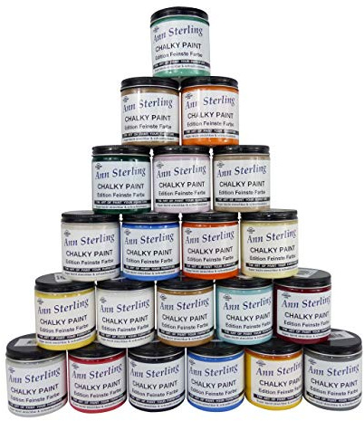 Ann Sterling Kreidefarbe Shabby Chic Farbe: 250ml. Lack Chalky Paint (Steel Grey)