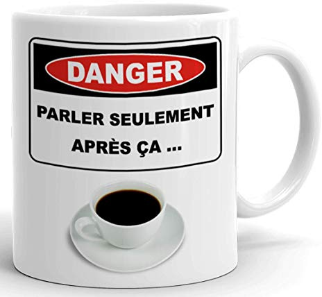 L'Esprit Des Anges Tasse-Mug Humour Matin -Danger Parler Seulement Après Le Café - Idée Cadeau Drole Rigolo Humoristique Petit Déjeuner Amusant