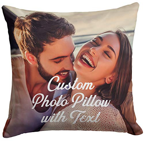 Custom Love, Couple Photo Pillow w Any Picture | 16x16 - Optional Insert | Personalized Pillow Cover with Your Loved Ones - Custom Gifts w Any Picture, Couple Gifts