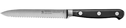 HENCKELS Classic Precision Razor-Sharp 5-inch Serrated Utility Knife, Tomato Knife, German Engineered Informed by 100+ Years of Mastery