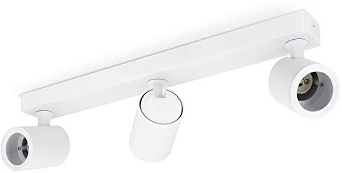 linovum TENJO Deckenstrahler 3-flammig weiß GU10 schwenkbar | Dreiflammiger Spotbalken weiß - Köpfe schwenk- & drehbar, für Wohnzimmer & Flur, für GU10 (ohne Leuchtmittel)