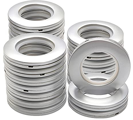 Kinsinder 32 Stück Vorhang Ösenringe, Ösen für vorhänge, Silber Vorhangringe 40mm Innendurchmesser Gardinen Ösen für Fenstervorhang, Duschvorhang, Wohnaccessoires Deko (Silber)