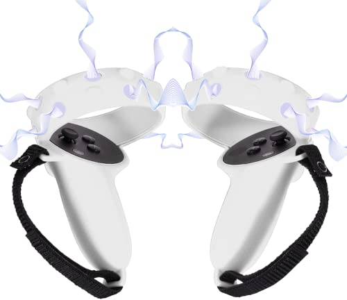 Digicharge Housse de Protection pour Manettes Tactiles in Silicone per Oculus Quest 2 Touch Controller Copre la Copertura Dell'anello Protettivo per Oculus/Meta Quest 2 VR, con Cinturino Regolabile