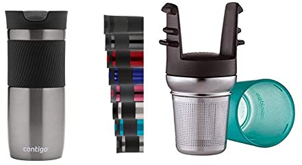 Contigo Mug Isotherme Byron Snapseal, 720ml, Mug de Voyage en Inox Isotherme, Travel Mug, Gobelet Cafe & filtre à thé pour tous les mugs isothermes West Loop, infuseur à thé en