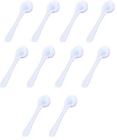 10Pack Teaspoon Measuring Spoons - Bulk Plastic Scoops for Coffee, Spice Jars - Accurate Measure for Cooking and Baking - 5 ml Capacity