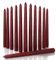 CANDWAX Juego de 12 velas cónicas de color burdeos de 10 pulgadas, sin perfume, sin humo, sin goteo, palitos de vela para fiestas, ocasiones especiales, centros de mesa de comedor, conos burdeos