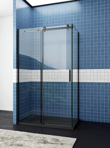 Aica Sanitär Duschkabine Dusche Duschwand Duschabtrennung Nano Glas (120x80cm)