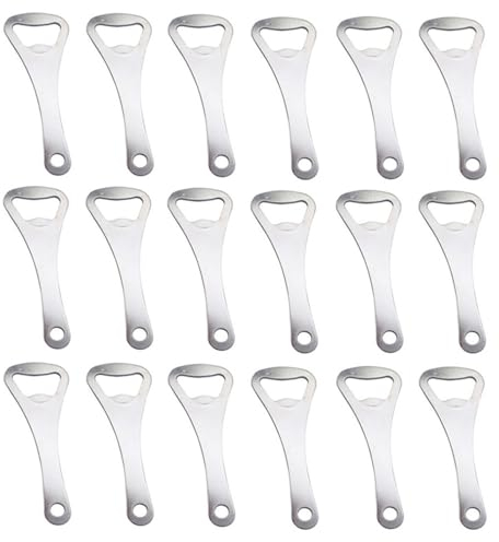 CAASFOOY Abrebotellas de acero inoxidable, 18 unidades, abrebotellas de cerveza, abrebotellas de acero inoxidable, para casa, pub, actividades al aire libre