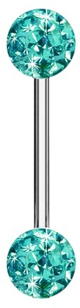 Taffstyle Piercing Barbell Stab mit Multi Ferido Kristall Kugeln
