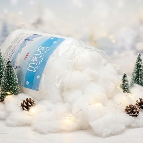MIJOMA Kunstschnee Dekoschnee Schneewatte Schneedeko, Zauberhafte Winterlandschaften, Winterszenen, Weihnachtsdekoration, weiß, künstlicher Schnee, Schneeoptik (Schnee Fluff 200g)