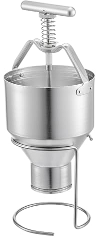 Manual Donut Maker Donut Depositor 5L Capacity Donut Dropper Hopper Stainless Steel Manual Donut Dispenser 6 Adjustable Thicknesses Donut Hopper with stand for Home and Commercial