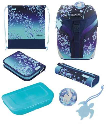 herlitz Schulranzen Set 7-teilig GREENline aus recycelten PET Flaschen 1.Klasse Junge Mädchen Kinder 18 L
