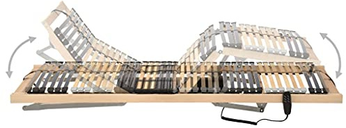 QZZCED Luxus-Betten Schlafzimmer-Betten Hotelbetten Tagesbett Elektrischer Lattenrost mit 42 Latten 7 Zonen 90x200 cm für Schlafzimmer, Hotels, Wohnungen