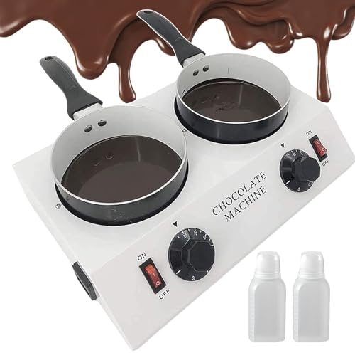Máquina De Derretir Chocolate - Olla Doble, Máquina De Calentamiento Eléctrica Para Hornear Chocolates, Máquina De Templado Chocolate, Calentador De Fusión, Con 2 Botellas Almacenamiento