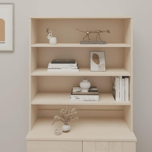ShGaxin Highboard, Wohnzimmerschrank, Sideboard Wohnzimmer, Esszimmermöbel, Vitrinenschrank, Hochschrank,-Aufsatz Honigbraun 90x30x100 cm Massivholz Kiefer