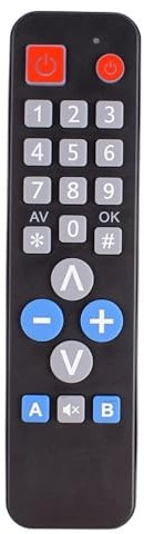 Télécommande universelle for 2 appareils avec fonction d'apprentissage, copie du code IR for TV VCR STB DVD DVB, TV BOX, facile for les personnes âgées.