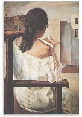 Salvador Dali-Poster, sitzendes Mädchen, von hinten gesehen, coole Kunstwerke, Gemälde, Wandkunst, Leinwanddrucke, hängende Bilder, Poster, 60 x 90 cm