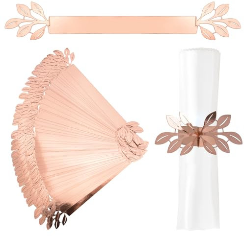 URROMA Rotondo asciugamano riflettente, 50 pezzi, chiusura asciugamano riflettente rosa oro fibbia asciugamano decorativo nastro asciugamano di nozze titolare asciugamano di carta