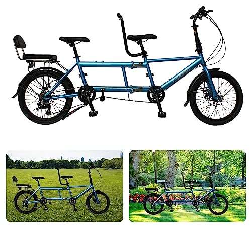 Blue Classic Tandem Adult Beach Cruiser Bike - 20 Zoll Räder City Tandem zum Radfahren, maximale Belastung 200kg