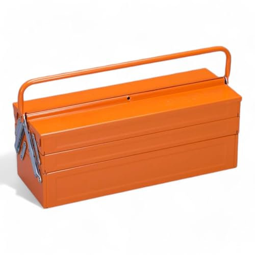 Briconess.com Boîte à outils en tôle enduite par poudre avec 5 compartiments 45 x 21 x 20 cm pour organiser les outils et les outils