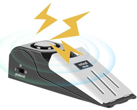 Alarma De Tope De Puerta,Tope De Puerta Portátil 2 En 1 De Seguridad - Alarma De Tope De Puerta Con Ruidosa De 120 DB Para Hogar Y Viajes