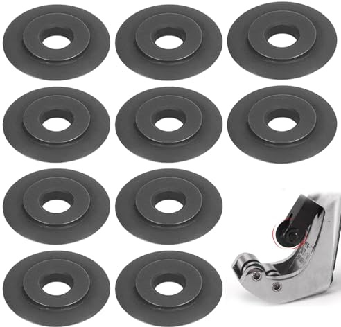 Yuiturt 10 Stück Manganstahl Ersatzschneidräder 18mm AD x 5mm ID x 3mm T für Rohrabschneider, schneidrad für Kupfer, Messing, Aluminium, Stahl und Kunststoffrohre,Schneidräder