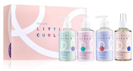 Only Curls Little Curls Bundle, 200ml x4, Curly Hair Products For Kids, Nourishing Shampoo, Detangling Conditioner, Leave-in Styling Spray & Detangler, For All Curly Hair Types