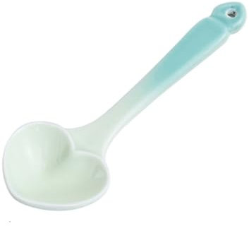 Cuillère à Dessert en Céramique Cœur Vert Clair, 1 Pièce
