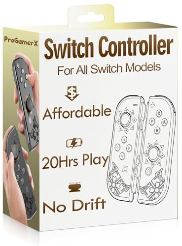 LR Controller Replacement,Wireless Pro Controller with No Drift Joystick,Dual Vibration, Motion Control,Wake-Up,Screenshot,Ergonomic Grip,work with SW,OLED,Lite,Best Value Alternative (Grey)