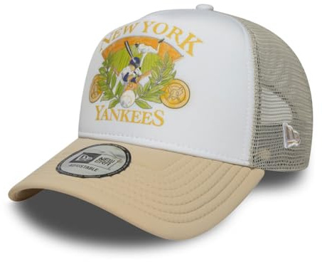 New Era MLB A-Frame Trucker Cap New York Yankees Graphic beige