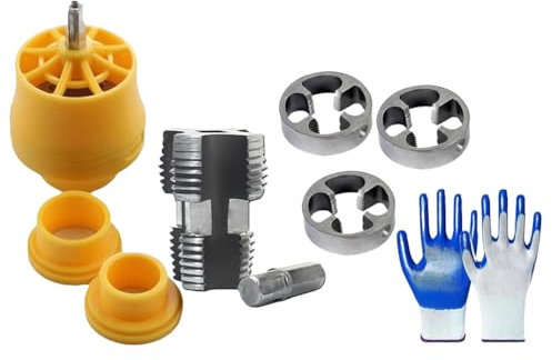 Sknrlko Kit para roscar tubos de PVC compatible con taladro eléctrico con tamaño de terraja de rosca, herramienta para roscar tubos de PVC para taladro eléctrico