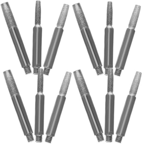 OUNONA 12pcs Chainsaw Sharpener Tool Grinding Stones Burr Stone Bits for Chainsaw Shear Lawnmower