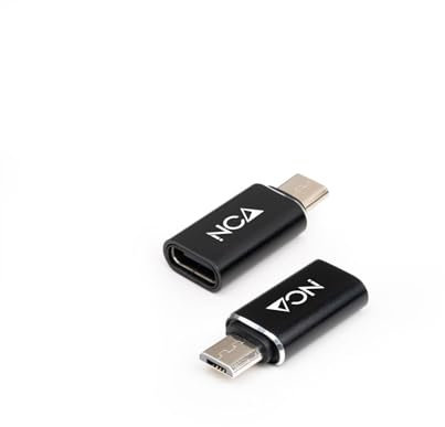 VoltShine Adaptador Micro USB a USB-C en Aluminio Negro, Ideal para conectar Dispositivos móviles y Cargar Accesorios.