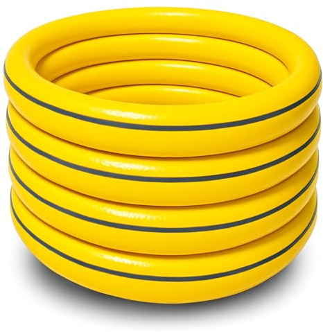 1 Zoll Gartenschlauch Ø25mm – 20m / 30m / 50m – UV-beständig, druckfest, knickstabil – Gelb oder Grün – ohne Zubehör (Gelb, 20m)