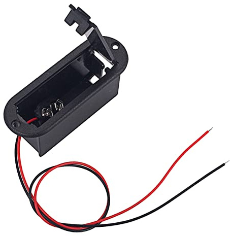 UKCOCO Caja Portapilas Horizontal para Batería De 9 v Soporte para Guitarra Pastilla, Estuche De Plástico Cable De Conexión, Adecuado para Músicos y Uso En Estudio