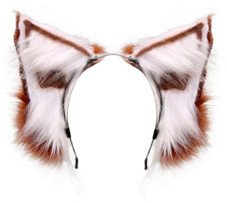 Montrestar Katzenohren Haarreif Erwachsene, Fuchs Ohren Haarreif, Katzen Ohren Plüsch, Fuchs Kostüm Stirnband für Damen Halloween Karneval Cosplay Mottoparty Kopfbedeckung
