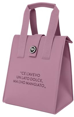 KASANOVA Borsa porta pranzo termica 12 L rosa con scritta